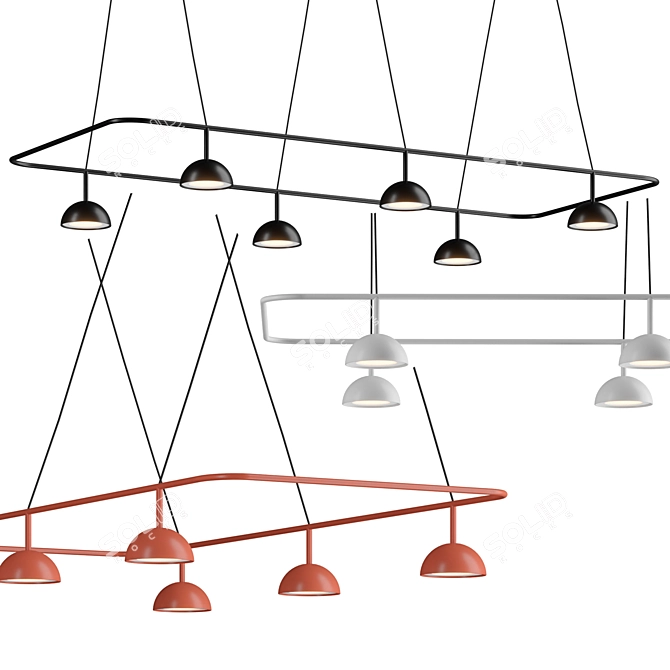 Sleek Cupolina | Adjustable Hanging Lamp 3D model image 2