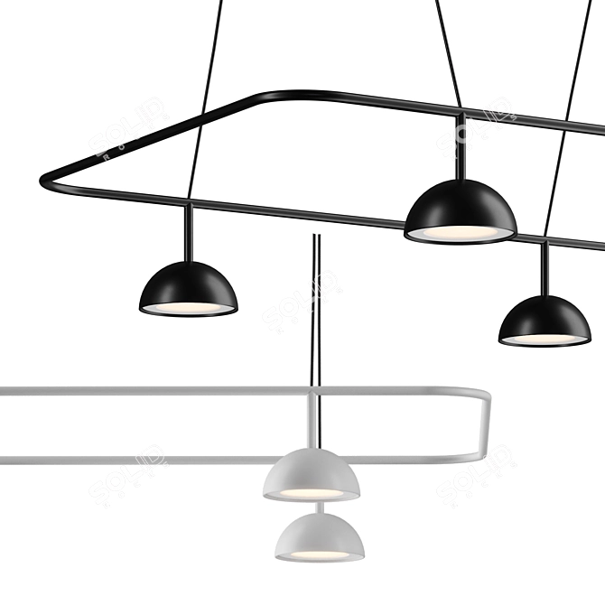 Sleek Cupolina | Adjustable Hanging Lamp 3D model image 5