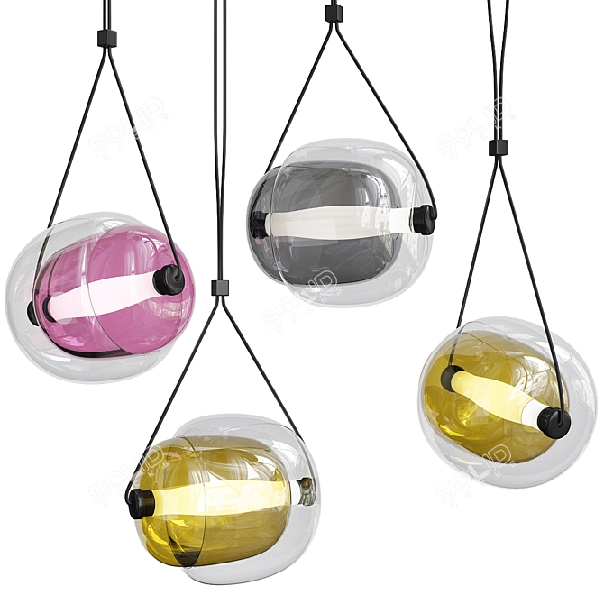 Sleek LED Pendant Light 3D model image 1