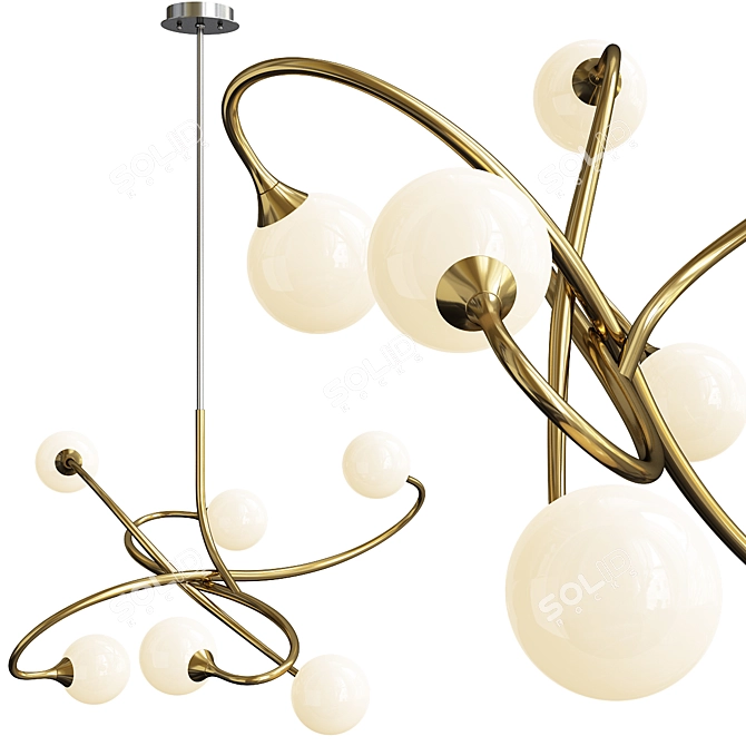 Solar Storm Chandelier: Elegant and Energy Efficient 3D model image 1