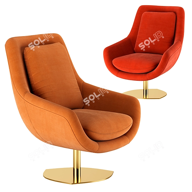 Elegant Elba Armchair: Classic Comfort and Style 3D model image 1