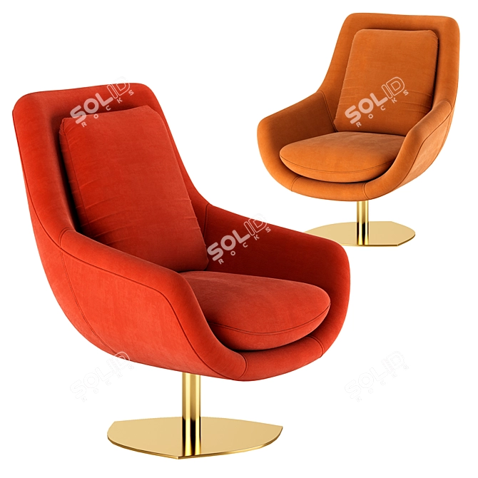 Elegant Elba Armchair: Classic Comfort and Style 3D model image 2