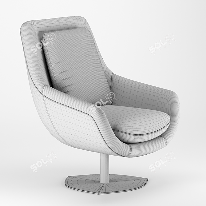 Elegant Elba Armchair: Classic Comfort and Style 3D model image 3