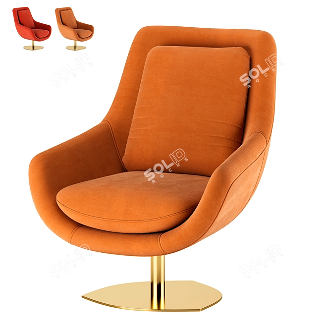 Elegant Elba Armchair: Classic Comfort and Style 3D model image 4
