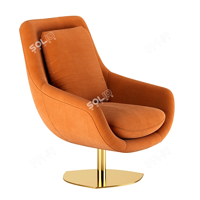 Elegant Elba Armchair: Classic Comfort and Style 3D model image 8