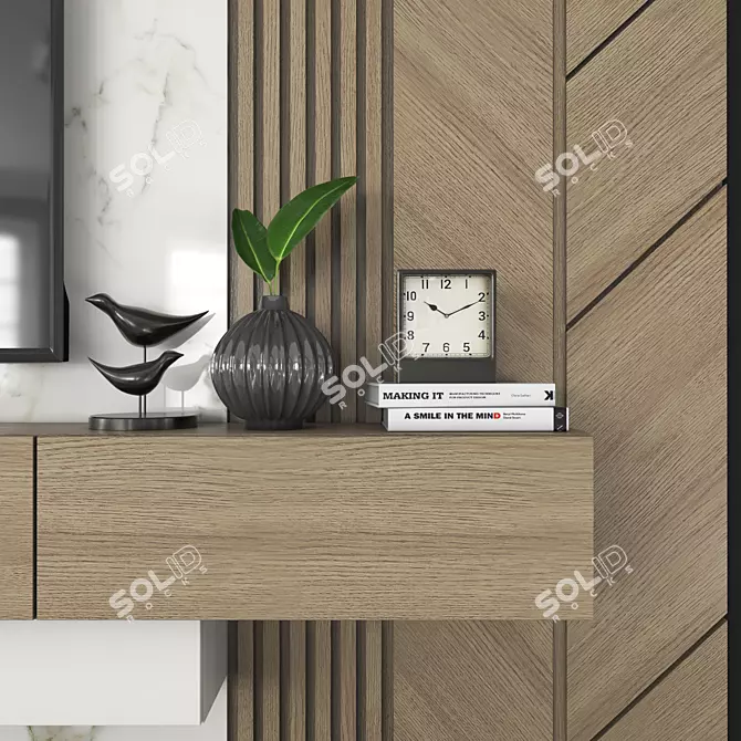 Modern TV Wall Set - Sleek and Stylish 3D model image 3