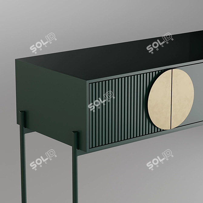 Title: Compact Wooden Console 3D model image 2