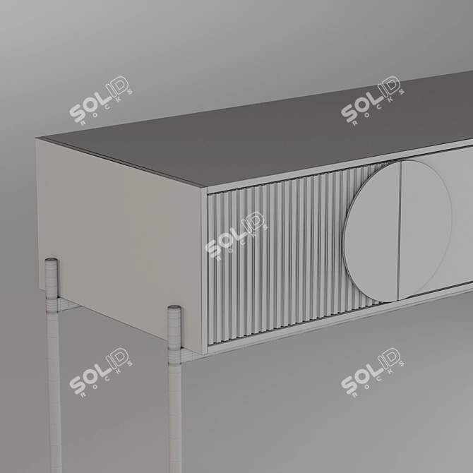 Title: Compact Wooden Console 3D model image 3