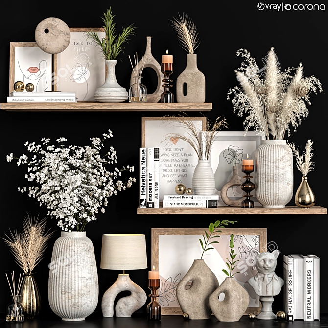 Elegant Decor Set 3D model image 1