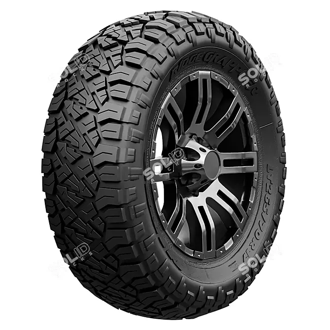 Off-Road Edge: Jeep Tires & Rims 3D model image 1
