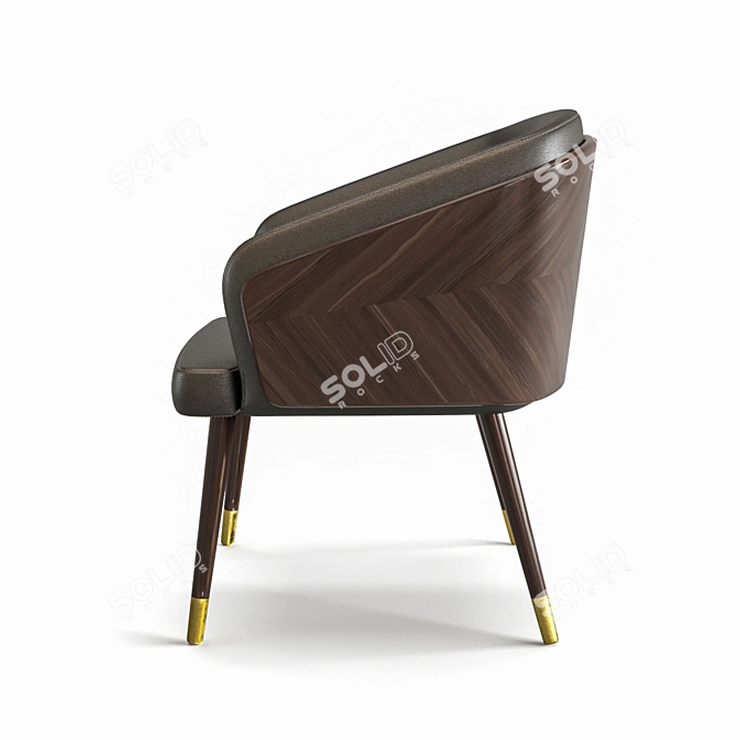 Luxury Leather Dining Chair 3D model image 3