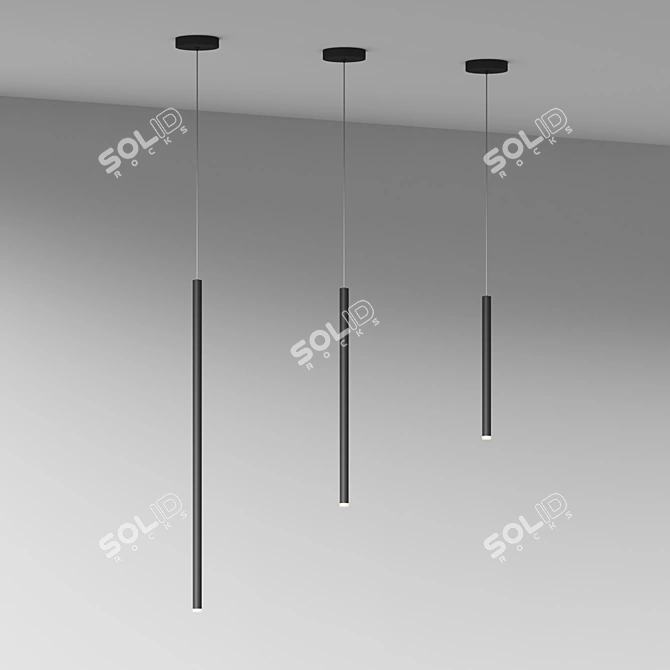 Sleek Navada LED Pendant 3D model image 2