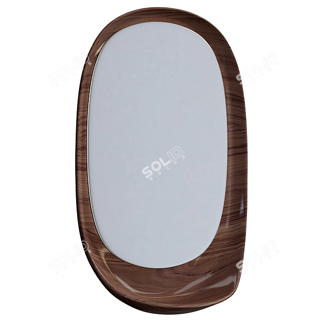 Sleek Wood Mirror with Shelf by Kristalia 3D model image 3