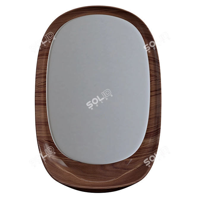 Sleek Wood Mirror with Shelf by Kristalia 3D model image 5