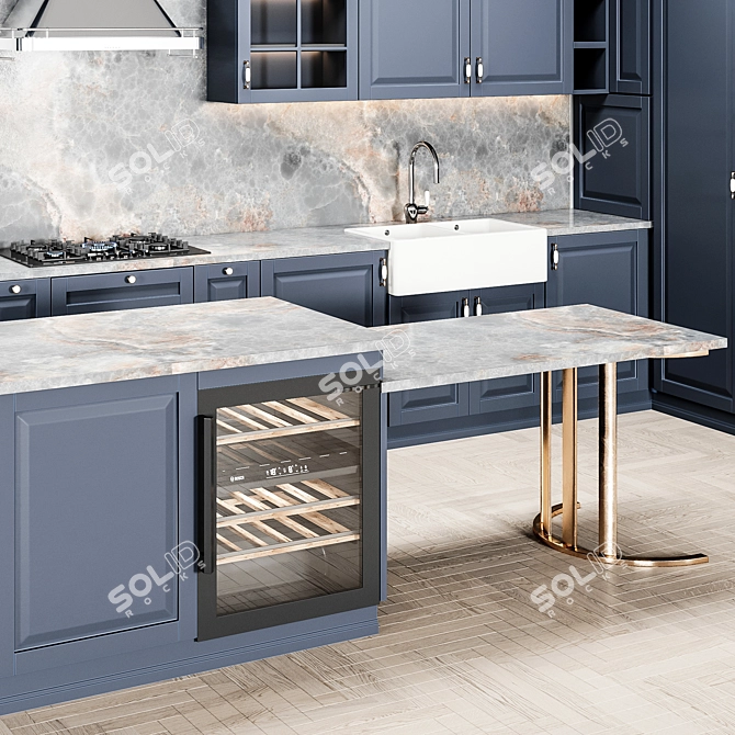 Ikea Kitchen Idea02: Sink, Mixer, Hood, Wine 3D model image 5