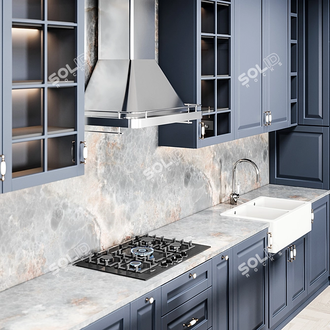 Ikea Kitchen Idea02: Sink, Mixer, Hood, Wine 3D model image 7