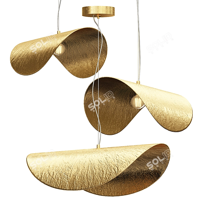 Golden Hat Pendant Light 3D model image 1