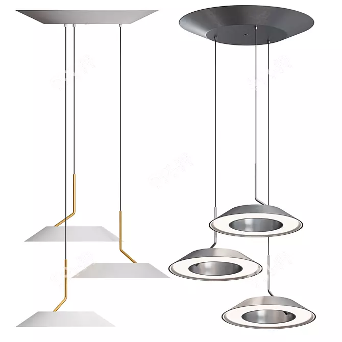 Royyo Pendant: Elegant Minimalist Lighting 3D model image 3