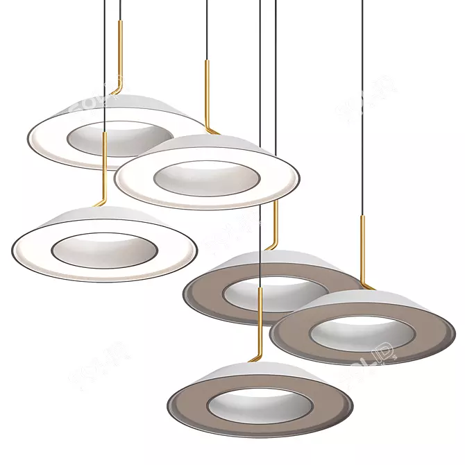 Royyo Pendant: Elegant Minimalist Lighting 3D model image 6