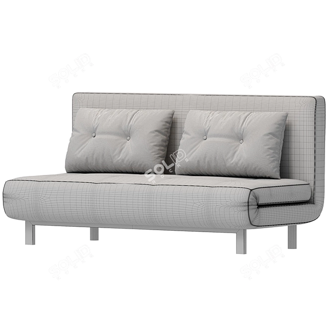 Doris 3-Seater Sofa Bed: Sleek and Functional 3D model image 4
