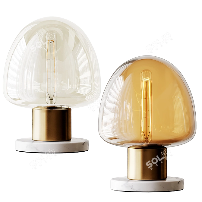 Elegant Eliana Glass Table Lamp 3D model image 1