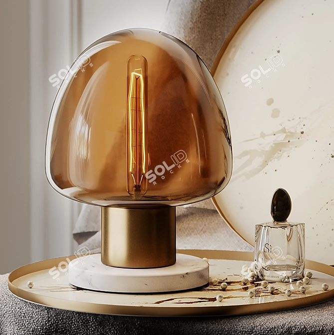 Elegant Eliana Glass Table Lamp 3D model image 5