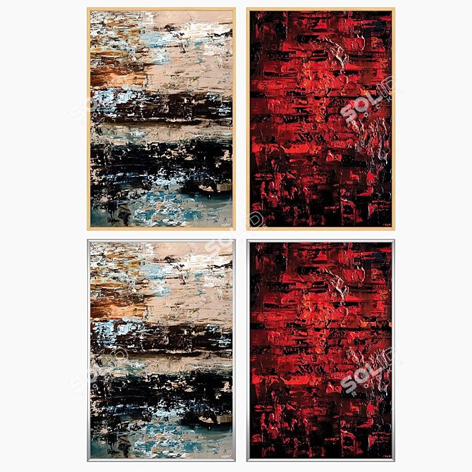 Title: Artistic Frames Collection - Set of 2 Paintings 3D model image 3