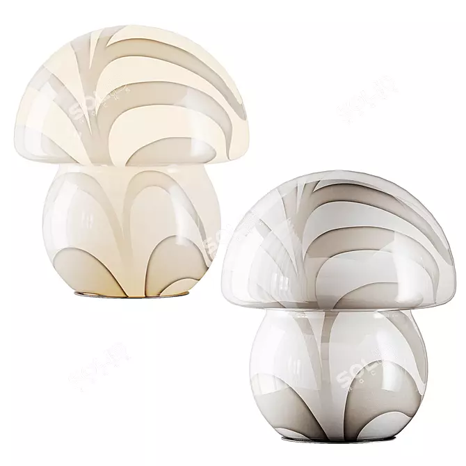 Elegant Alice Glass Lamp 3D model image 1