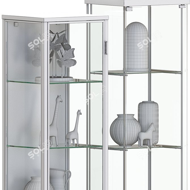 Modern Glass Door Cabinets for Stylish Storage 3D model image 6