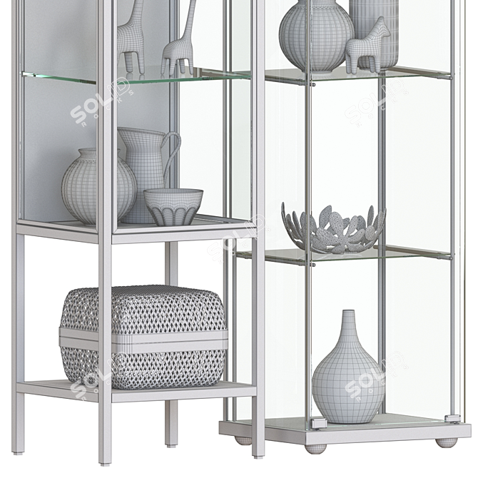 Modern Glass Door Cabinets for Stylish Storage 3D model image 7