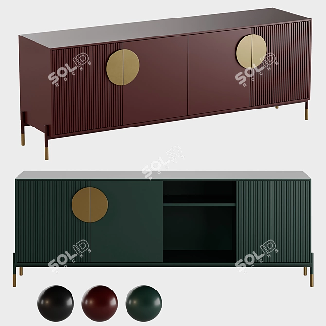 Modern 4-Drawer Dresser 1620x400x600 3D model image 1