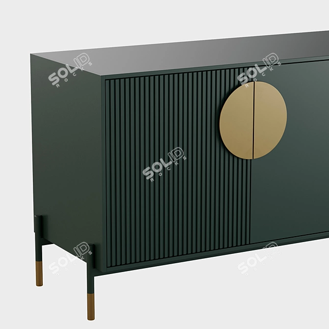 Modern 4-Drawer Dresser 1620x400x600 3D model image 2