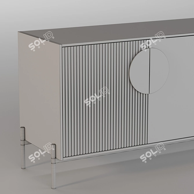 Modern 4-Drawer Dresser 1620x400x600 3D model image 3