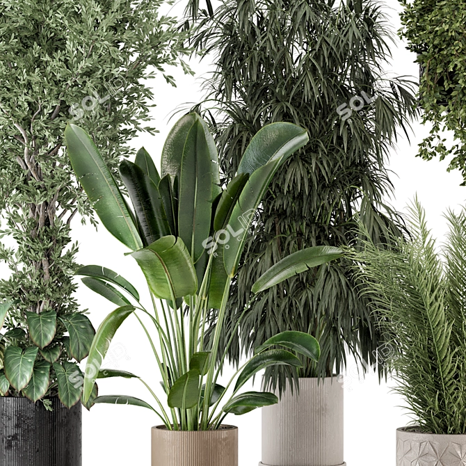  Greenery in Stylish Bau Pot 3D model image 6