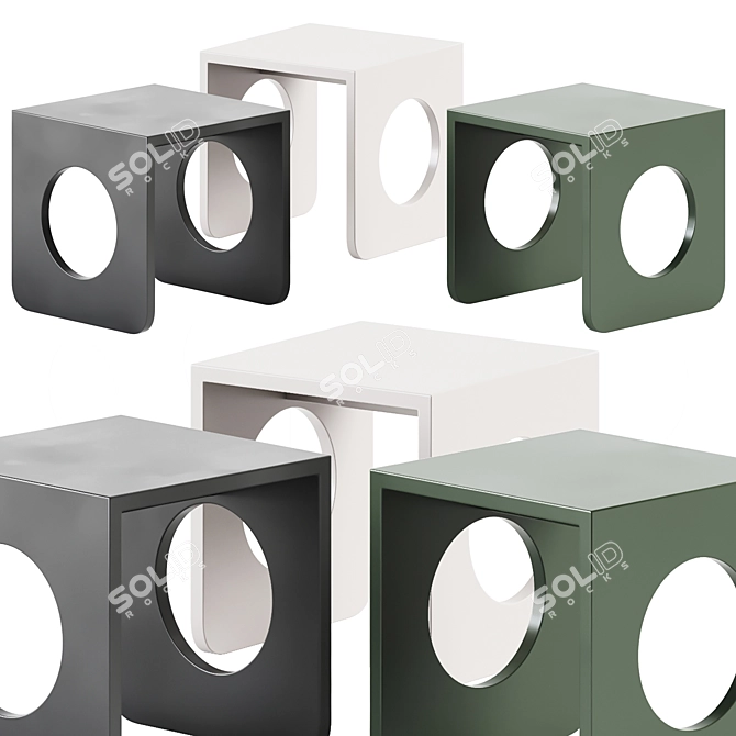 Modern MINK Side Table 3D model image 1