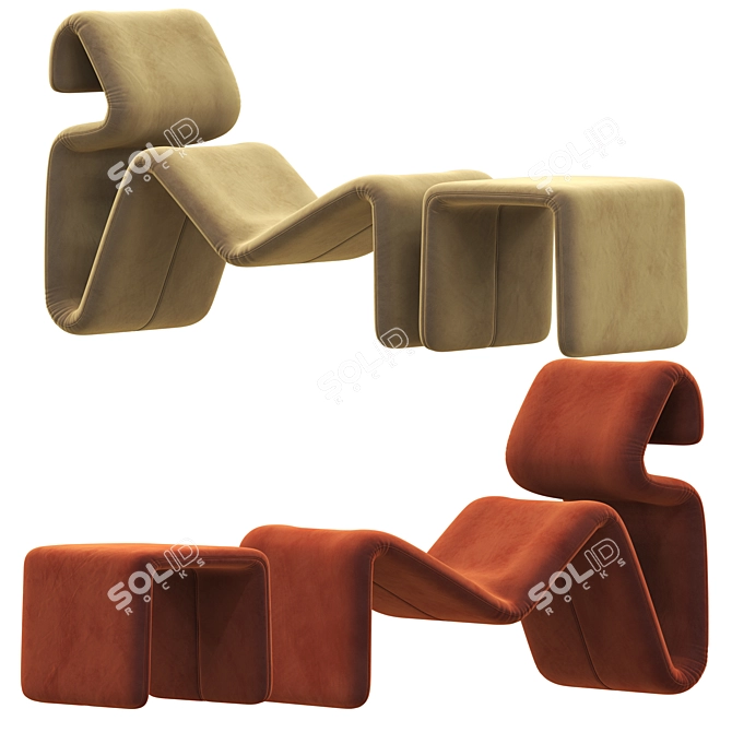 Etcetera Lounge Chair: Contemporary Comfort at its Finest 3D model image 2