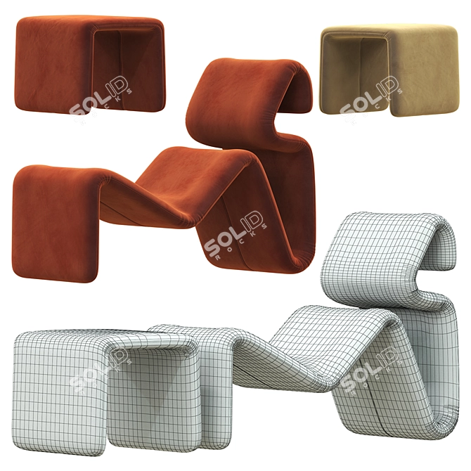 Etcetera Lounge Chair: Contemporary Comfort at its Finest 3D model image 3