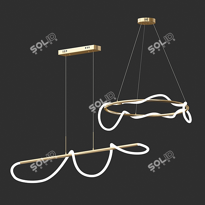 Sleek Luke Lamps 3D model image 1