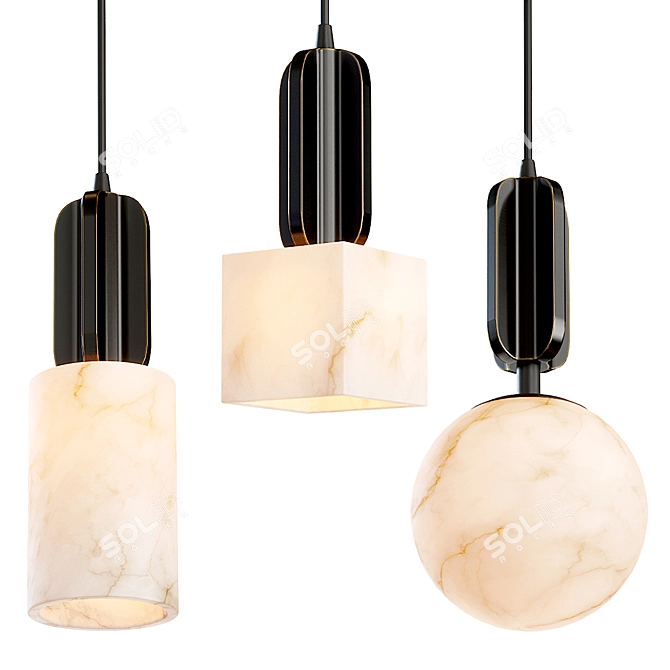 Elegant VIAL Pendant Lamp 3D model image 2