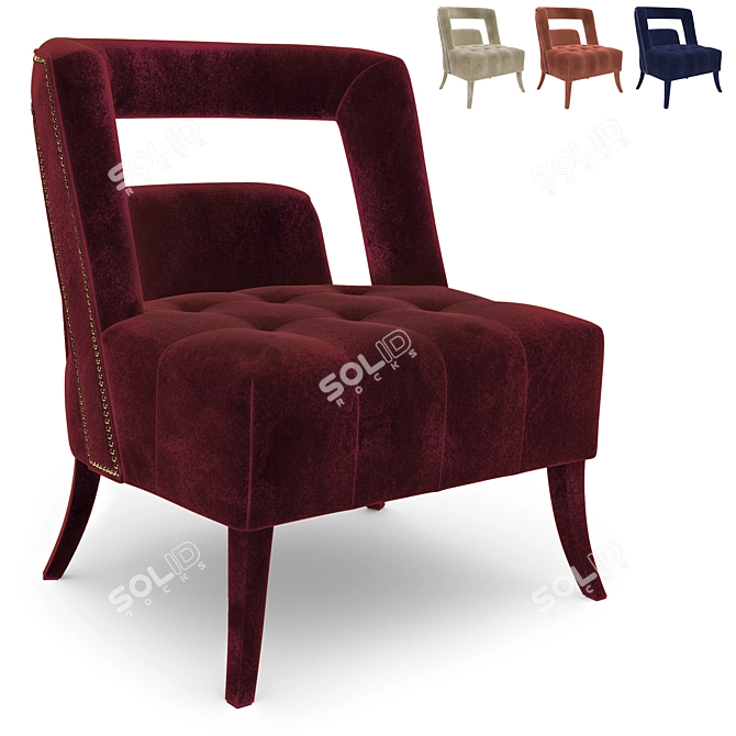 Naj Velvet Armchair: Luxurious Comfort 3D model image 1