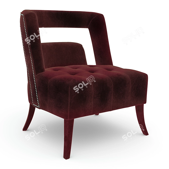 Naj Velvet Armchair: Luxurious Comfort 3D model image 2