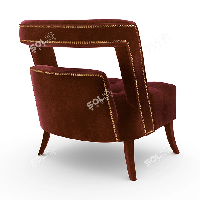 Naj Velvet Armchair: Luxurious Comfort 3D model image 3