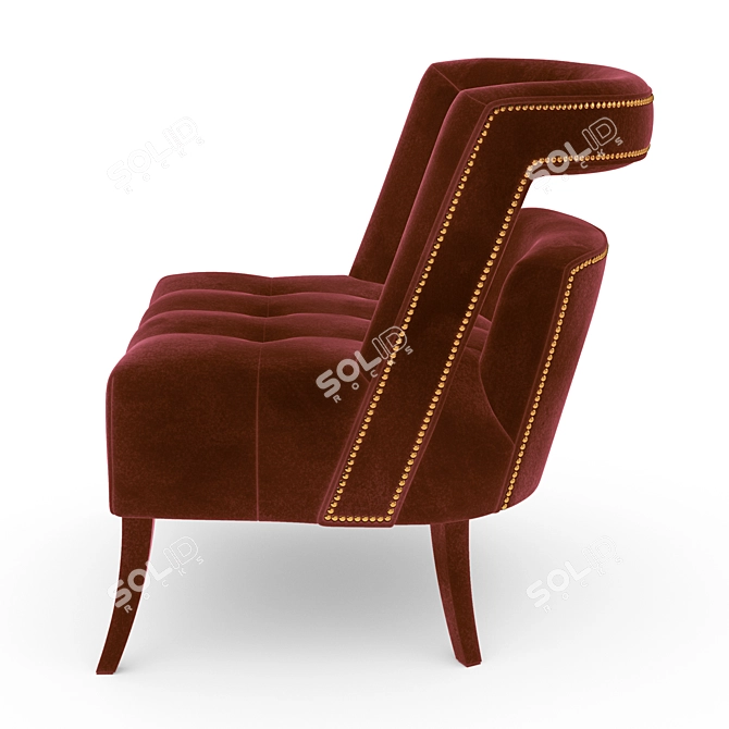 Naj Velvet Armchair: Luxurious Comfort 3D model image 4