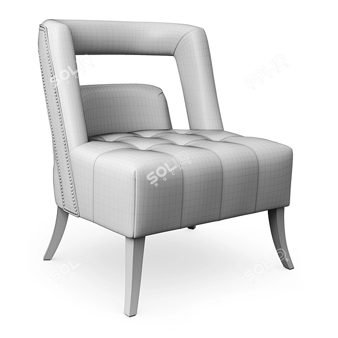 Naj Velvet Armchair: Luxurious Comfort 3D model image 5