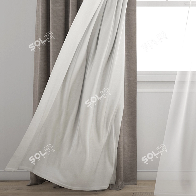 Wind Blowing Curtain 3D Model 3D model image 3