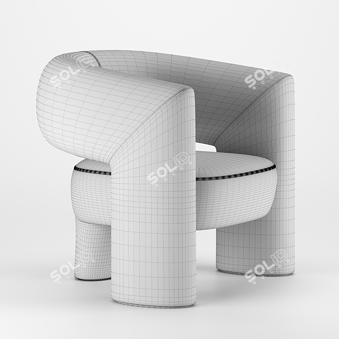 Italian Inspired Via Del Corso Lounge Chair 3D model image 5