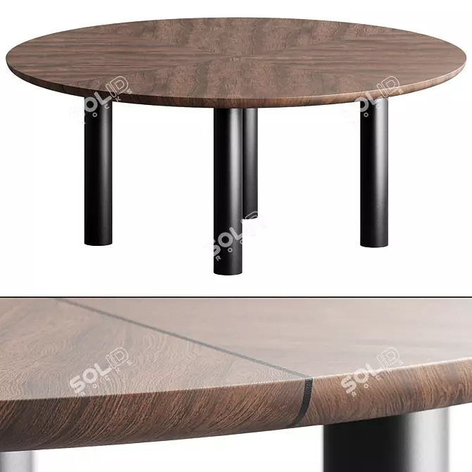Elephant-inspired Circular Dining Table 3D model image 1