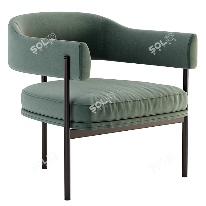 Elegant Isabella Armchair 3D model image 3