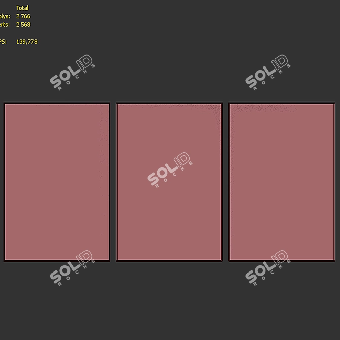 Wine-themed Frame Set: Modern Style, Set of 3 3D model image 7