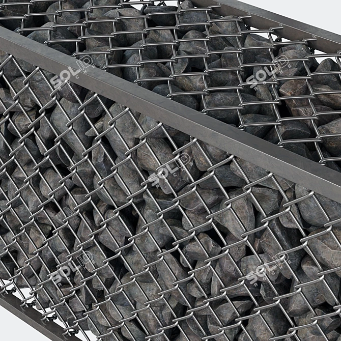 RockStone Gabion Cage: Top Quality, Multiple Textures 3D model image 2